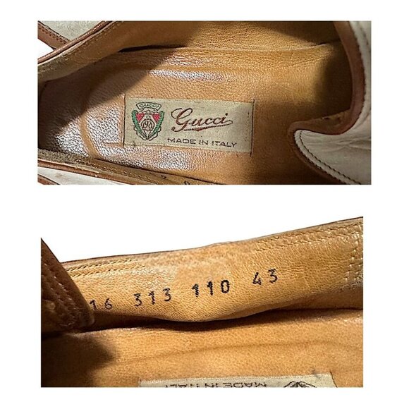 Vintage Gucci Men’s Loafers Ivory Leather Logo Buckle 1970s Italy main image 3